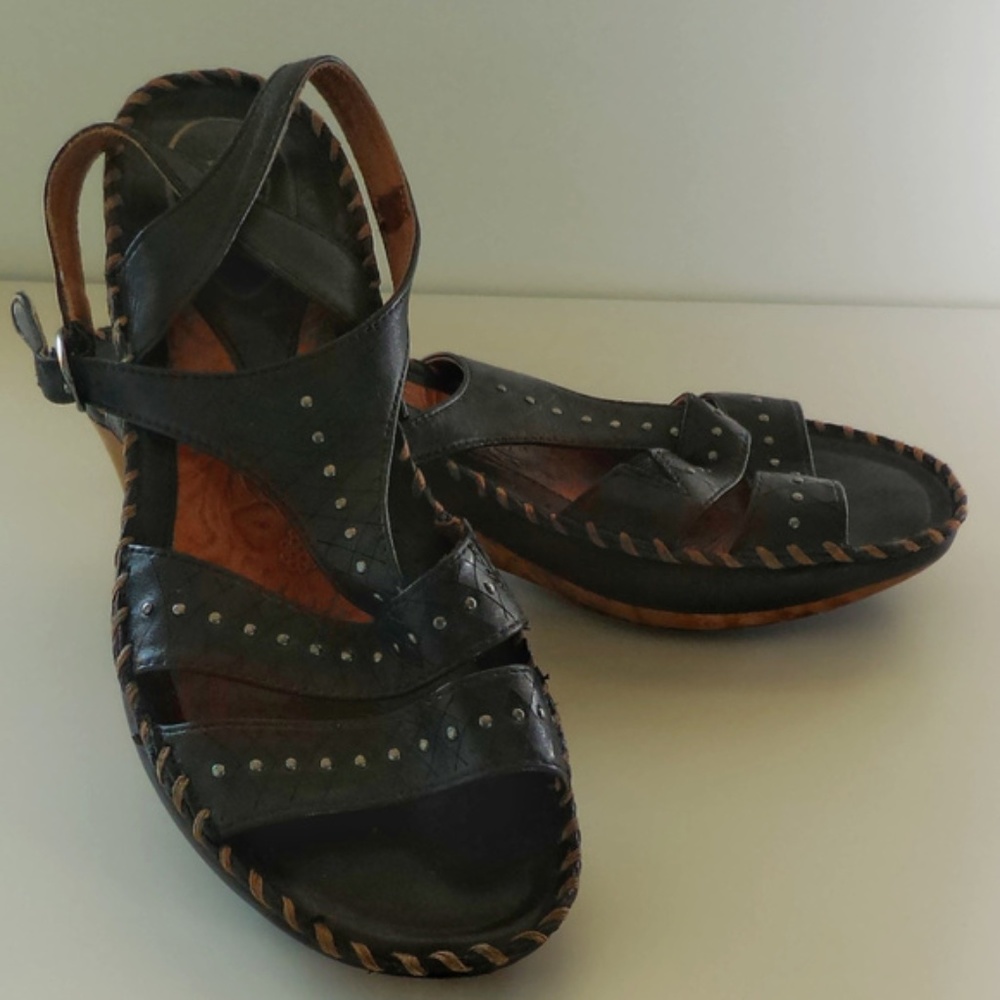 Ariat Leather Gladiator Wedge Sandals - Size 8B